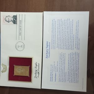 Gold Replica stamps, various presidents and Texas stamp.